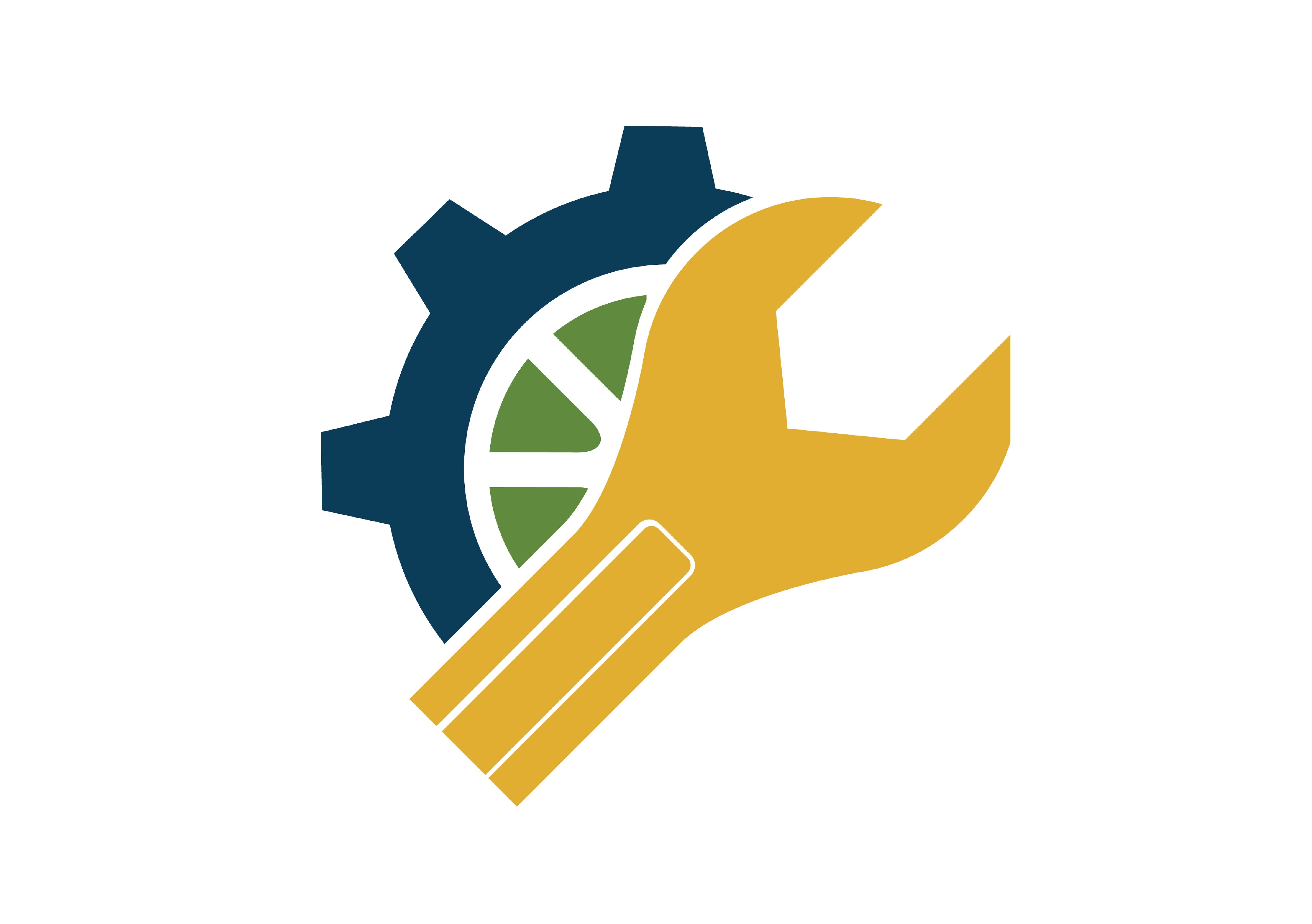 Gear and wrench icon for folding bike repair & parts payment