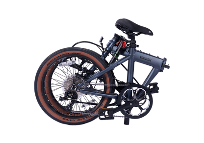 Grey Hemingway GR folding bike, Gravel Edition, with Schwalbe Billy Bonkers tires