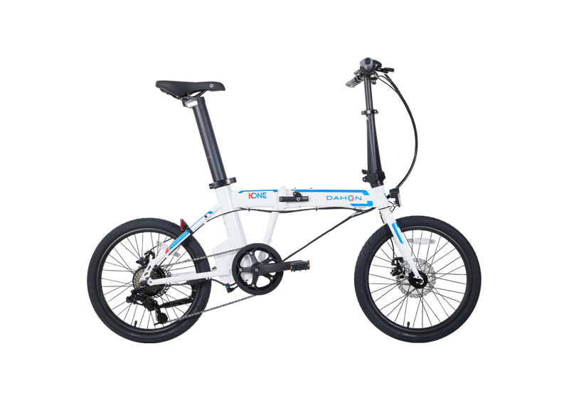 White K-One DAHON electric folding bike, compact for commuting.