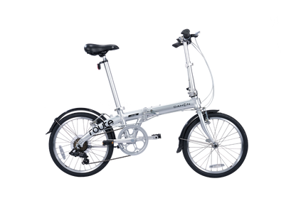 Silver Dahon Route folding bicycle with sporty aluminum frame